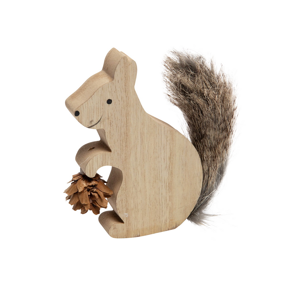 Eichhörnchen mit natur, !!! Fell, aus d 11cmx9cm 1,9cm, Dekofigur Holz